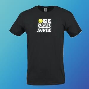 1st Birthday (One Happy Dude) Auntie Family Matching T-Shirts SZ Large